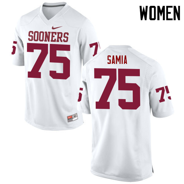 Women Oklahoma Sooners #75 Dru Samia College Football Jerseys Game-White